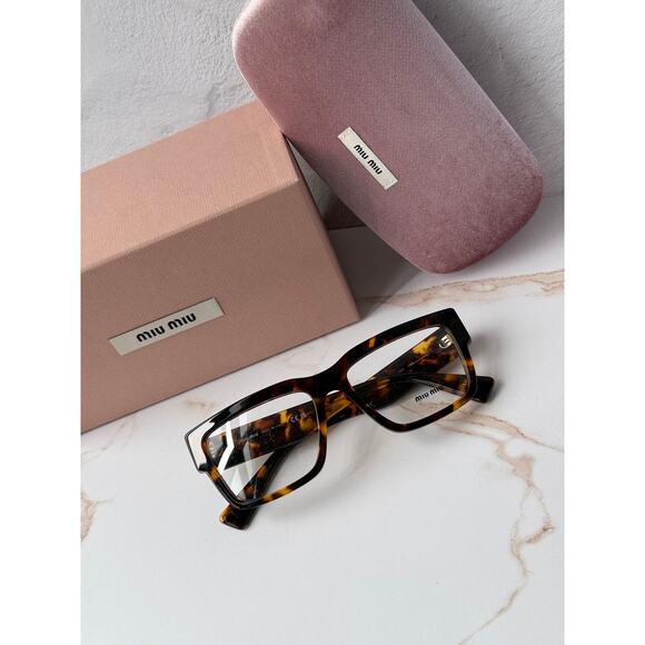 NEW Miu Miu MU02XV Havana Brown Gold Eyeglasses Frames main image 4
